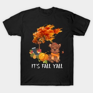 It's Fall Y'All Dog Halloween Day Costume Gift T-Shirt